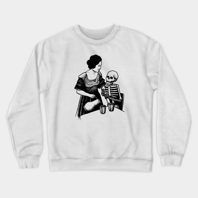 Woman skeleton drink Crewneck Sweatshirt by RicardoCarn